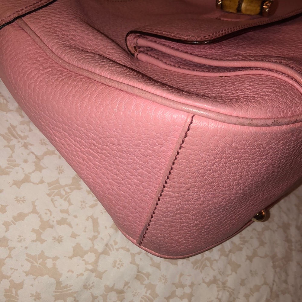Authentic Gucci Pink Peddle Leather w/ Bamboo - Picture 12 of 15
